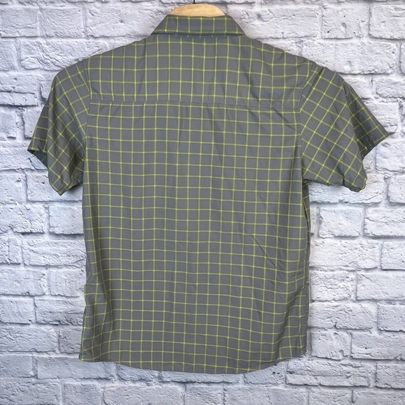 Mountain Hardwear Men Gray Check Short Sleeve Outdoor Fishing Button Sz Medium - Picture 3 of 7